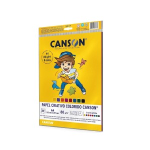 PAPEL COLORIDO CRIATIVO A4 8 CORES 80G 32 FOLHAS CANSON