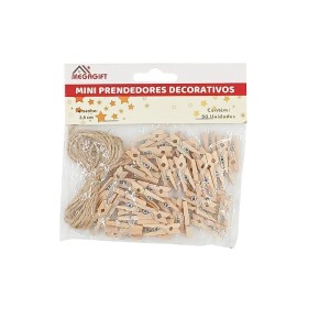 MINI PRENDEDOR DECORATIVO MADEIRA 50 UNIDS MEGAGIFT