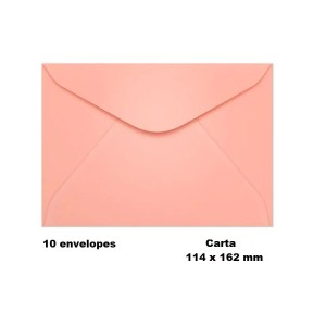 KIT 10 ENVELOPES COLORIDO 114X162MM ROSA
