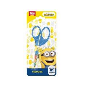 TESOURA ESCOLAR LÂMINA DECORADA 13CM MINIONS TRIS