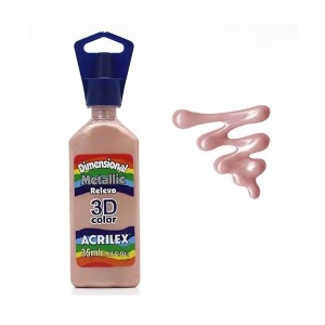 TINTA DIMENSIONAL METALLIC RELEVO 3D ROSE GOLD ACRILEX