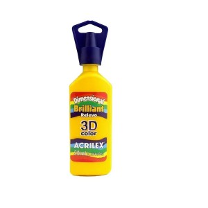 TINTA DIMENSIONAL BRILHANTE RELEVO 3D AMARELO OURO 505 ACRILEX