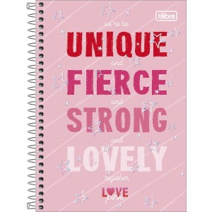 CADERNO ESPIRAL CAPA DURA 1/4 LOVE PINK 80 FOLHAS TILIBRA