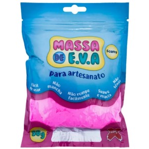 MASSA DE E.V.A FOAMY PARA ARTESANATO 50G ROSA MAKE+