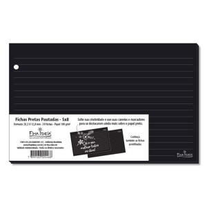 FICHAS PAUTADAS PRETAS 5X8  FINA IDEIA