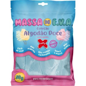 MASSA DE E.V.A FOAMY ALGODÃO DOCE 50G AZUL PRIMAVERA MAKE+