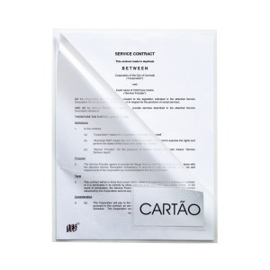 PASTA L C/ PORTA CARTAO A4 TRANSP 10UN - YES