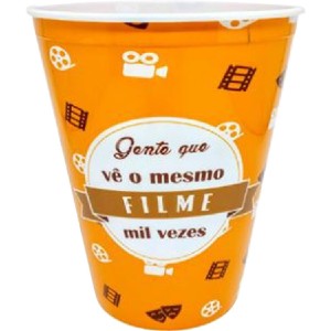 BALDE DE PIPOCA PLÁSTICO GRANDE - GENTE QUE VÊ O MESMO FILME MIL VEZES